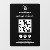 Autocollant Pour Fenêtre Connectez-vous avec nous | Code QR de médias socia (Feuille)