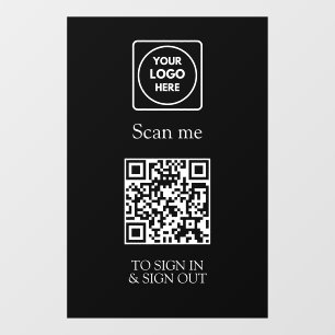 Autocollant Pour Fenêtre Connexion personnalisée par QR code noir Visiteu