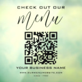 Autocollant Pour Fenêtre Consultez notre code QR de menu noir et blanc chic (Feuille 3)