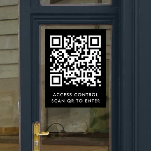 Autocollant Pour Fenêtre Contrôle d'accès Code QR Entrée de serrure de po