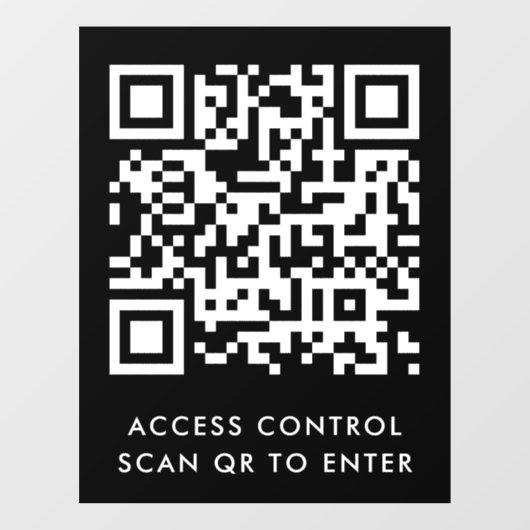 Autocollant Pour Fenêtre Contrôle d'accès Code QR | Entrée de serrure de po (Feuille)