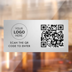 Autocollant Pour Fenêtre Contrôle d'accès   Code QR Entrée du logo de l'ent