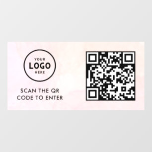 Autocollant Pour Fenêtre Contrôle d'accès   Code QR Logo de l'entreprise En
