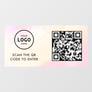 Autocollant Pour Fenêtre Contrôle d'accès Code QR Logo de l'entreprise En