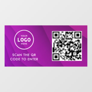 Autocollant Pour Fenêtre Contrôle d'accès Code QR Logo de l'entreprise En