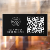 Autocollant Pour Fenêtre Contrôle d'accès | Code QR Logo Entreprise Noir (Feuille 2)