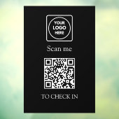 Autocollant Pour Fenêtre Contrôle d'arrivée personnalisé par QR code noir | (Feuille 3)