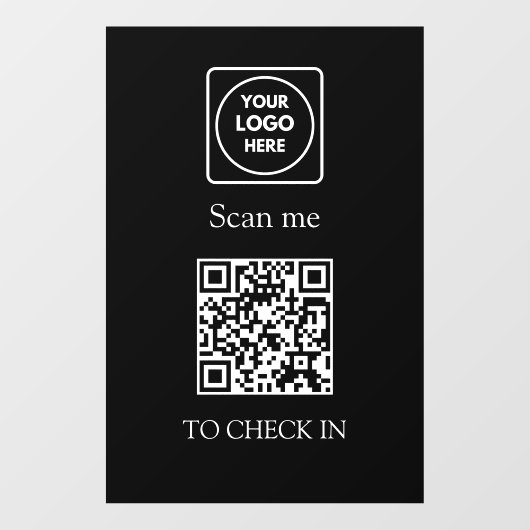 Autocollant Pour Fenêtre Contrôle d'arrivée personnalisé par QR code noir | (Feuille)
