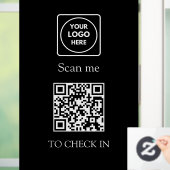 Autocollant Pour Fenêtre Contrôle d'arrivée personnalisé par QR code noir | (Maison)