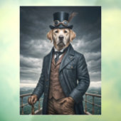Autocollant Pour Fenêtre Cool Elégant Victorian Steampunk Labrador Chien Ar (Feuille 3)