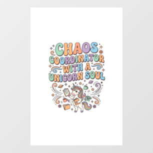 Autocollant Pour Fenêtre Coordonnateur de chaos licorne avec une âme de lic
