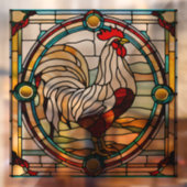 Autocollant Pour Fenêtre Coq En Verre Trait Faux (Feuille 2)