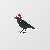 Autocollant Pour Fenêtre Corbeau de Noël (Feuille)