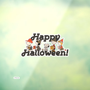 Autocollant Pour Fenêtre Cortège joyeux d'Halloween de la bande de Peanuts