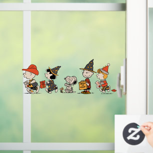 Autocollant Pour Fenêtre Cortège joyeux d'Halloween de la bande de Peanuts