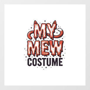 Autocollant Pour Fenêtre Costume de chat mignon d'Halloween Design vintage_