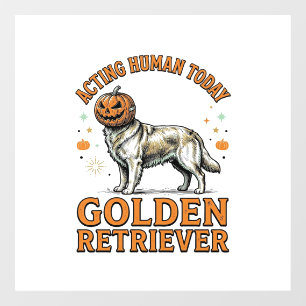 Autocollant Pour Fenêtre Costume de chien Citrouille de Halloween pour Retr