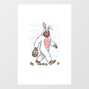 Autocollant Pour Fenêtre Costume de lapin de Pâques Bigfoot Drôle Sasquatch