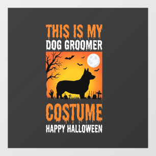 Autocollant Pour Fenêtre Costume de toiletteur pour chien Halloween Silhoue