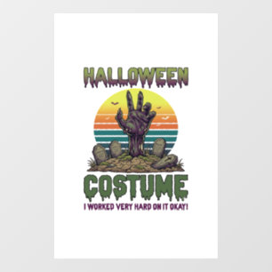 Autocollant Pour Fenêtre Costume d'Halloween Main de Zombie Cimetière Pierr
