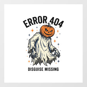 Autocollant Pour Fenêtre Costume Halloween 404 Citrouille Fantôme Erreur De