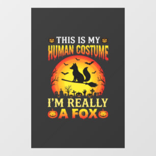 Autocollant Pour Fenêtre Costume Humain Renard Drôle d'Halloween