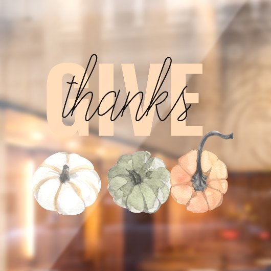 Autocollant Pour Fenêtre Cosy Pastel Donner Merci et Citrouille (Feuille 2)