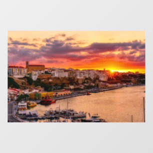 Autocollant Pour Fenêtre Coucher de soleil sur le port de Mahon - Minorque,