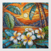 Autocollant Pour Fenêtre Coucher de soleil sur l'île d'Orange (Feuille)