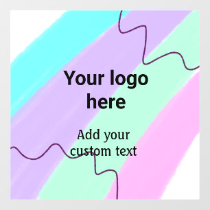 Autocollant Pour Fenêtre Couleur pastel simple ajoutez votre logo texte per