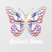 Autocollant Pour Fenêtre couleurs pastel gemmes papillon  (Feuille)