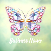 Autocollant Pour Fenêtre couleurs pastel gemmes papillon  (Feuille 3)