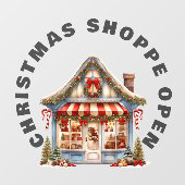 Autocollant Pour Fenêtre COUPER NOËL SHOPPE OUVERT Clôture de fenêtre (Feuille)