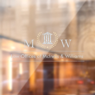 Autocollant Pour Fenêtre Cour de justice à monogramme