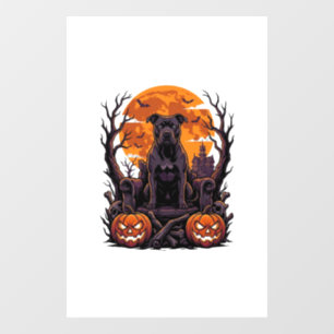 Autocollant Pour Fenêtre Couronne de citrouilles de Pitbull noir Halloween