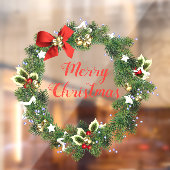 Autocollant Pour Fenêtre Couronne de Noël festive pour devanture (Feuille 2)