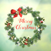 Autocollant Pour Fenêtre Couronne de Noël festive pour devanture (Feuille 3)