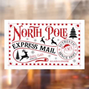 Autocollant Pour Fenêtre Courrier express Festive Noël Pôle Nord