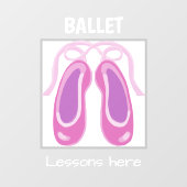 Autocollant Pour Fenêtre Cours de ballet ici (Feuille)