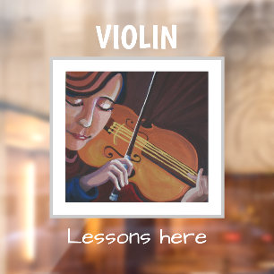Autocollant Pour Fenêtre Cours de violon ici claquage de fenêtre