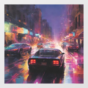 Autocollant Pour Fenêtre Course dynamique Cityscape