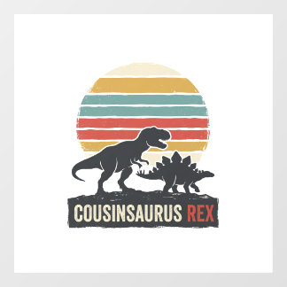 Autocollant Pour Fenêtre Cousinsaurus Rex Drôle Dinosaure Vintage Chemise D