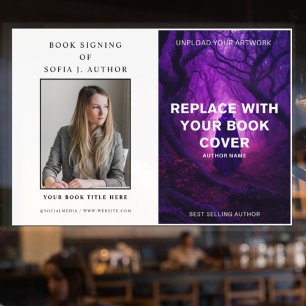 Autocollant Pour Fenêtre Couverture du livre personnalisé et signature de p