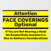 Autocollant Pour Fenêtre Couvertures du visage de l'attention Facultatif Fe (Feuille)