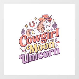 Autocollant Pour Fenêtre Cowgirl Licorne Lune Licorne Marchandises Fantaisi
