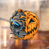 Autocollant Pour Fenêtre Crâne Citrouille fondu (Feuille 2)