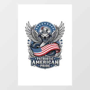 Autocollant Pour Fenêtre Crâne de serpent patriotique Liberté Bête Hybride 