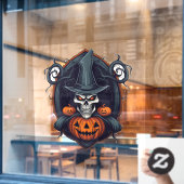 Autocollant Pour Fenêtre Crâne et Jack-O-Lanterns (Fenêtre de café)