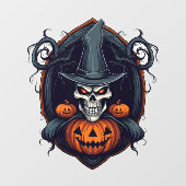 Autocollant Pour Fenêtre Crâne et Jack-O-Lanterns (Feuille)