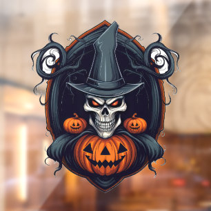 Autocollant Pour Fenêtre Crâne et Jack-O-Lanterns